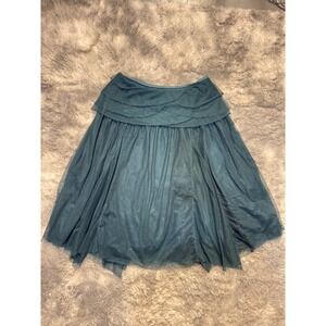 Lux Urban Outfitters Teal Mesh Tulle Skirt Large Whimsygoth Fairycore